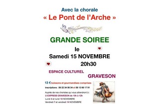 Grand Soirée Chorale Pont de l'Arche SAM. 15 Novembre 